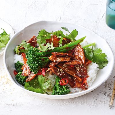 Sticky Char Siu Pork & Broccolini Stir-Fry
