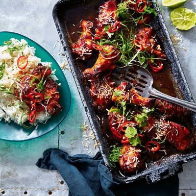 Sticky Chicken With Coconut & Lime Rice