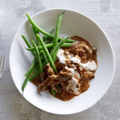 Beef Stroganoff With Beans
