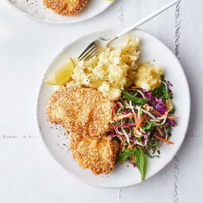 Pork Schnitzel With Quick Slaw