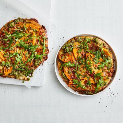 Pumpkin, Ham & Rocket Pizzas
