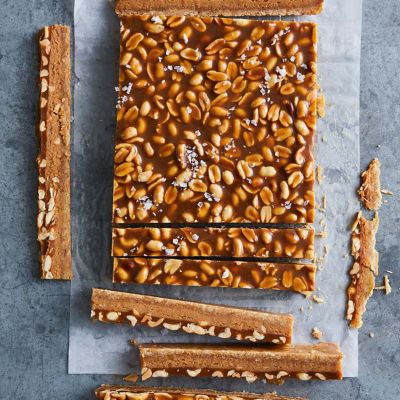 Salted Peanut And Caramel Slice