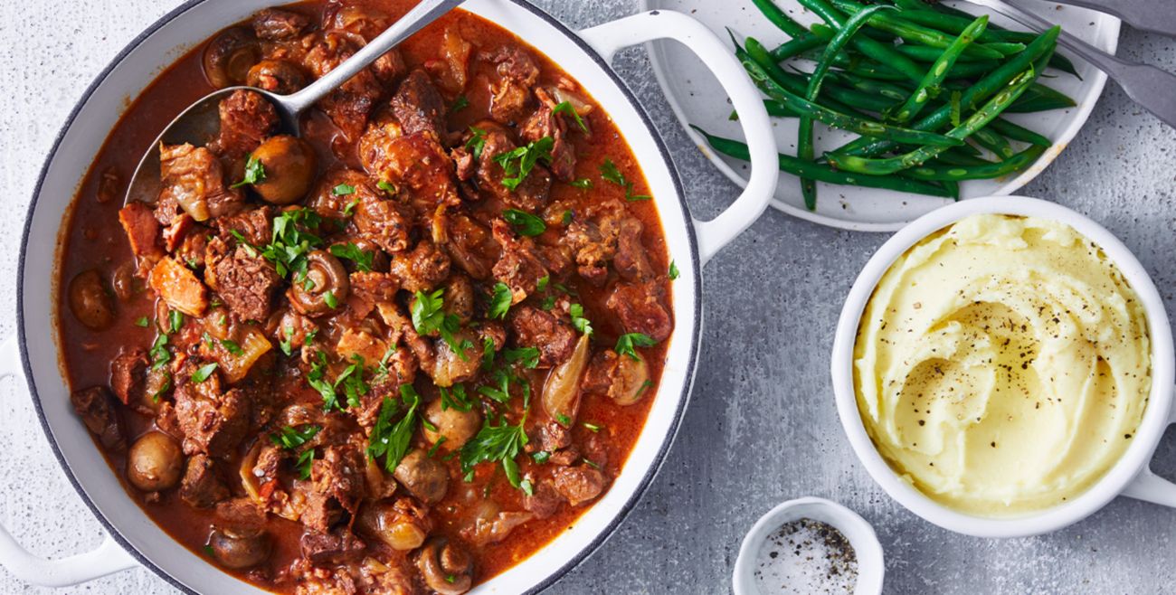 SlowCooked Beef Bourguignon Recipe Woolworths