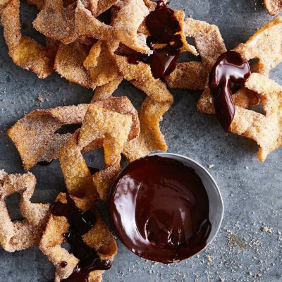 Wonton Churros With Salted Chocolate Sauce