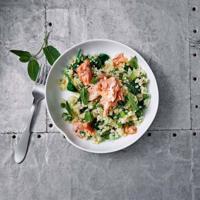 Cauliflower Pea And Mint Risotto