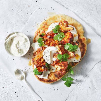 Curried Cauliflower With Yoghurt Naan