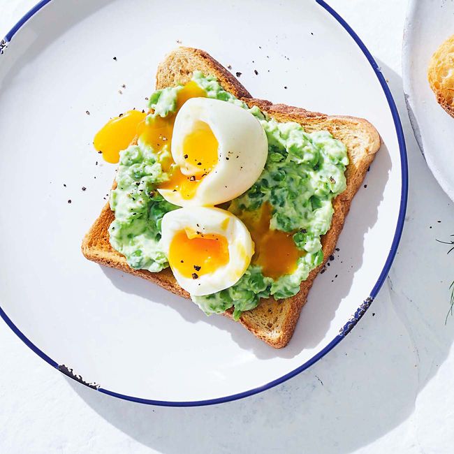 Eggs & Smashed Peas On Toast