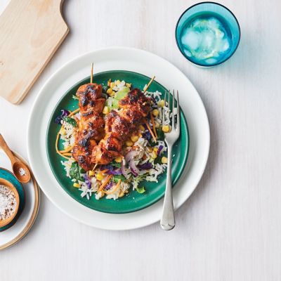 Speedy Thai Chicken Skewers With Wok-Tossed Rice