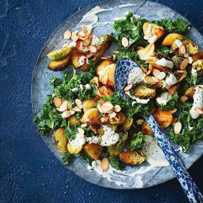 Winter Potato Brussels Sprouts & Kale Salad