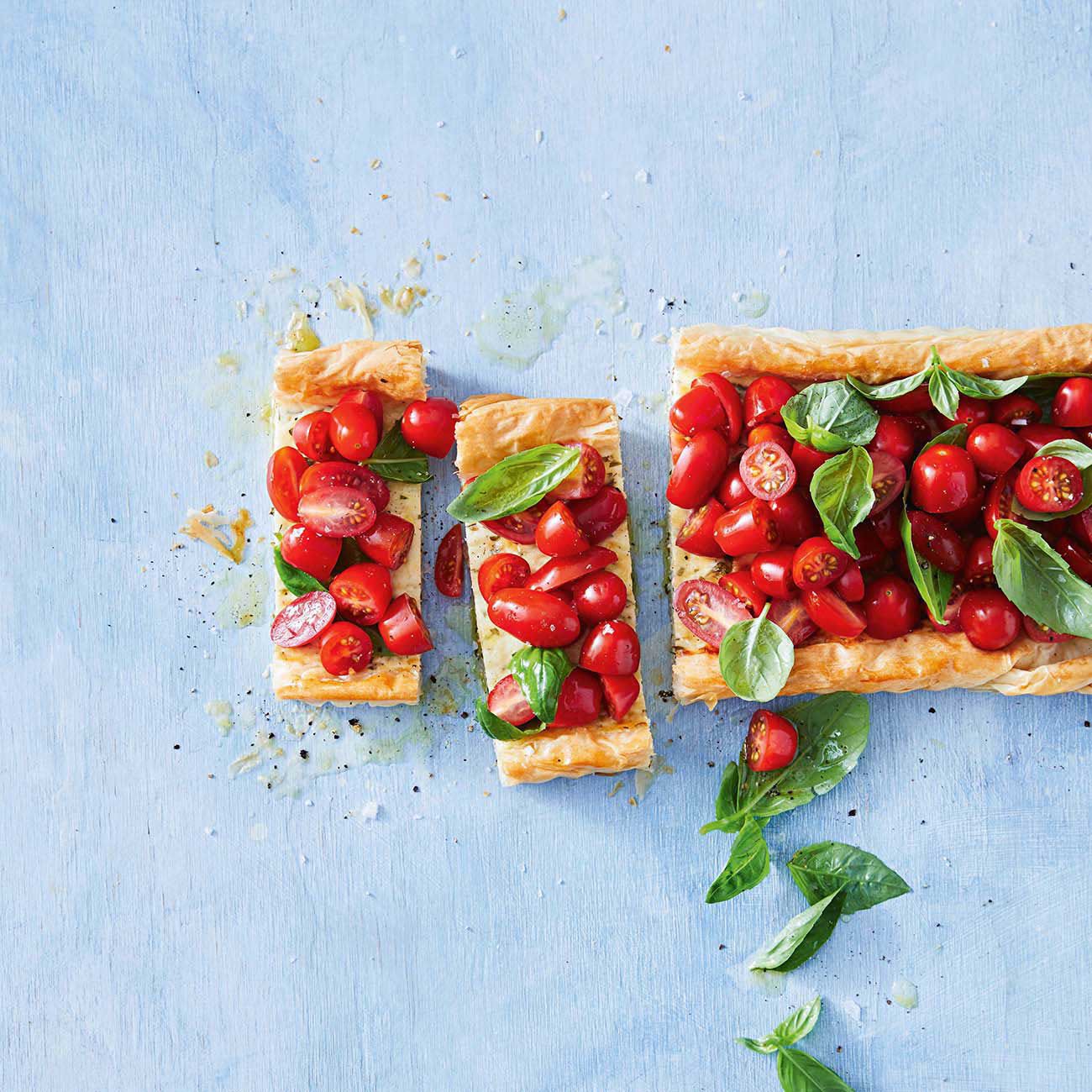 Ricotta caprese tart