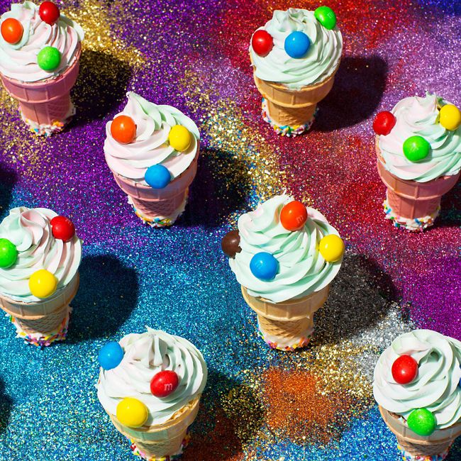 Caramel M&M's Unicorn Cones