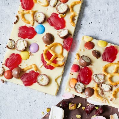 Chocolate Bark With Midnight Snack Topping