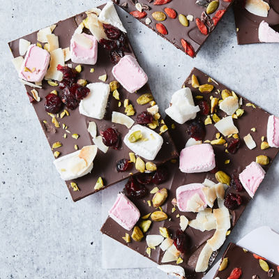 Chocolate Bark With Rocky Road Topping