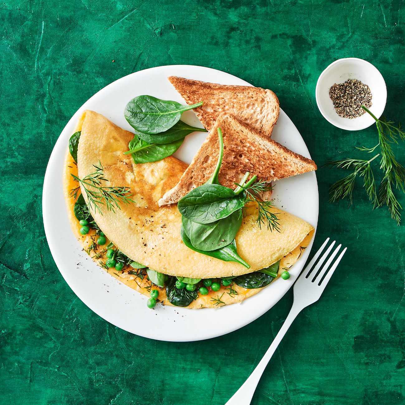 Healthier omelette with greens