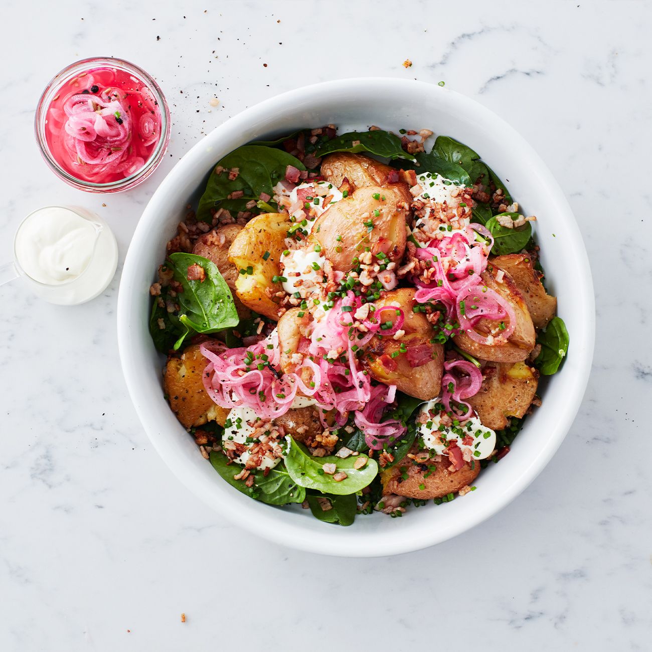 Smashed Salt and Vinegar Potato Salad