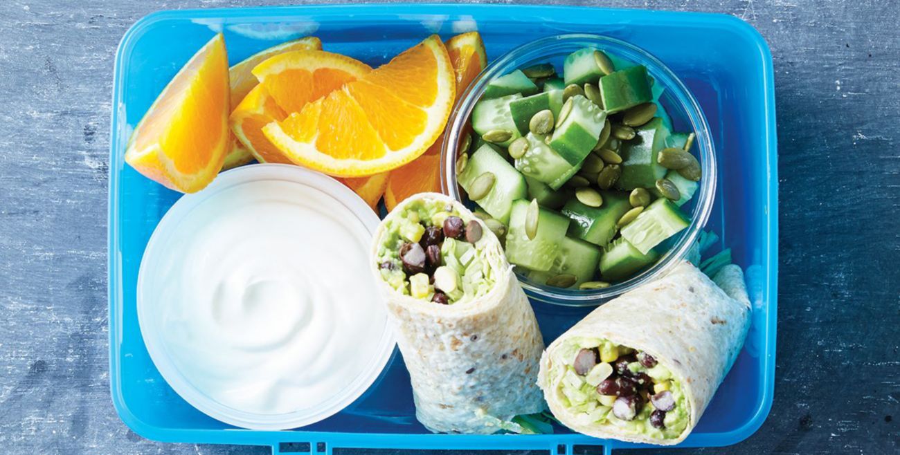 black bean burrito lunch box