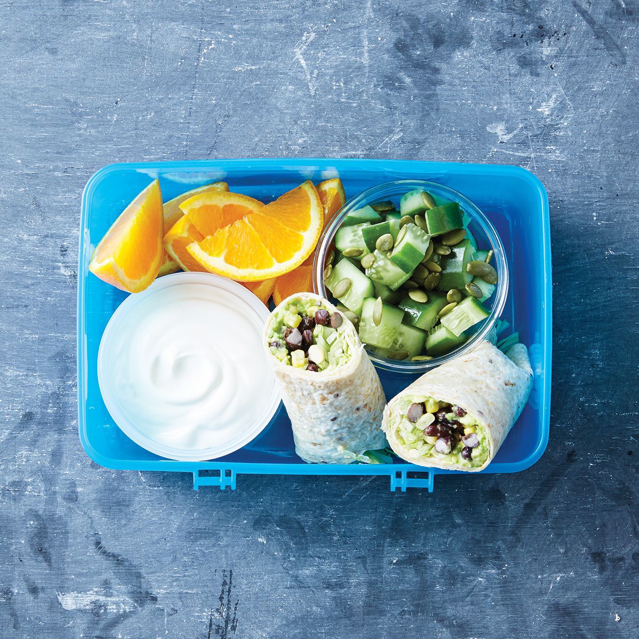 black bean burrito lunch box