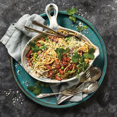 Classic Carbonara With Peas