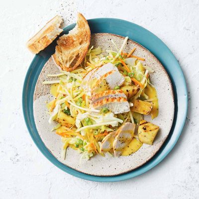 Easy Chicken, Pineapple & Golden Citrus Slaw