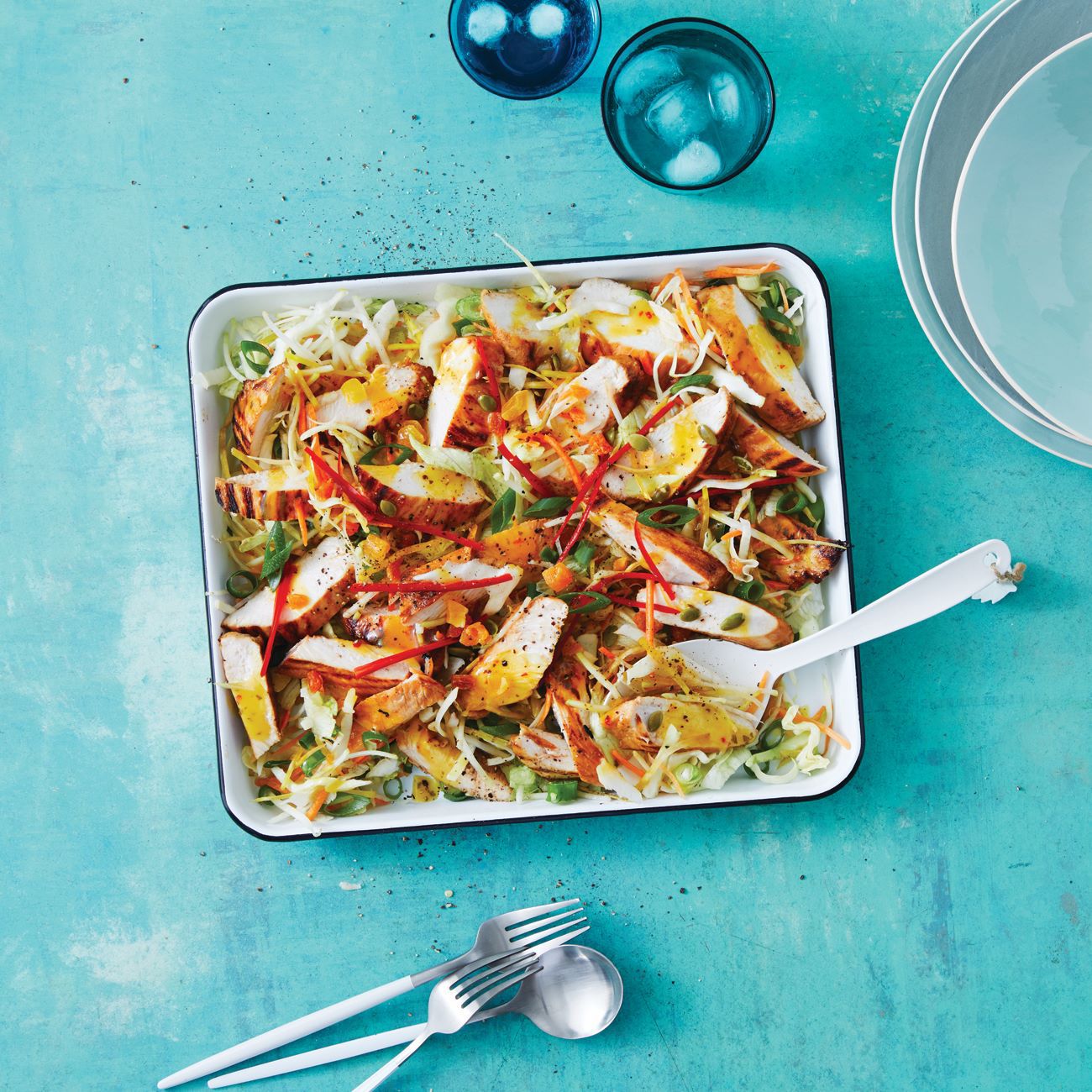 Ginger Chicken With Golden Citrus Slaw