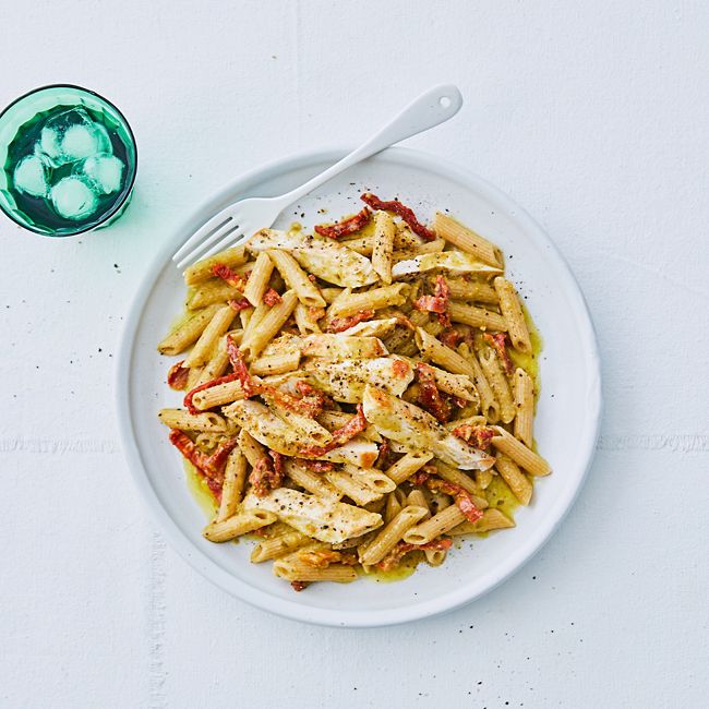 Quick Chicken & Green Tomato Pasta