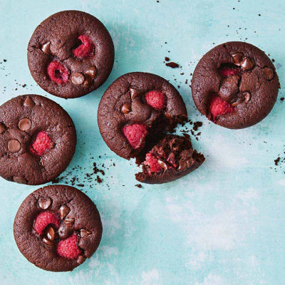 Raspberry & Chocolate Brownie Muffins
