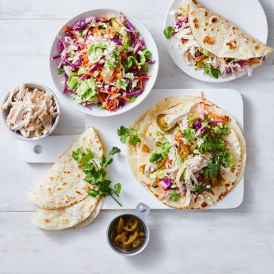 Roast Chicken & Avocado Ranch Slaw Tacos
