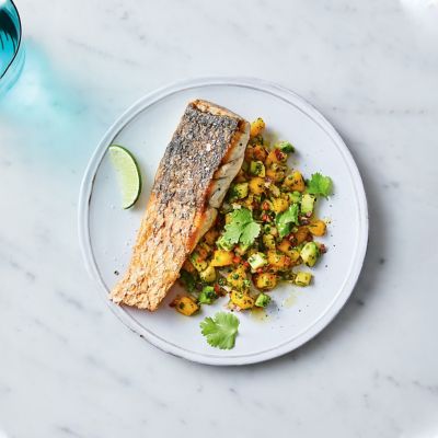 Crispy Skin Barramundi With Spicy Mango Salsa