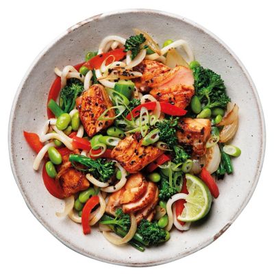 Salmon Stir-Fry With Udon Noodles
