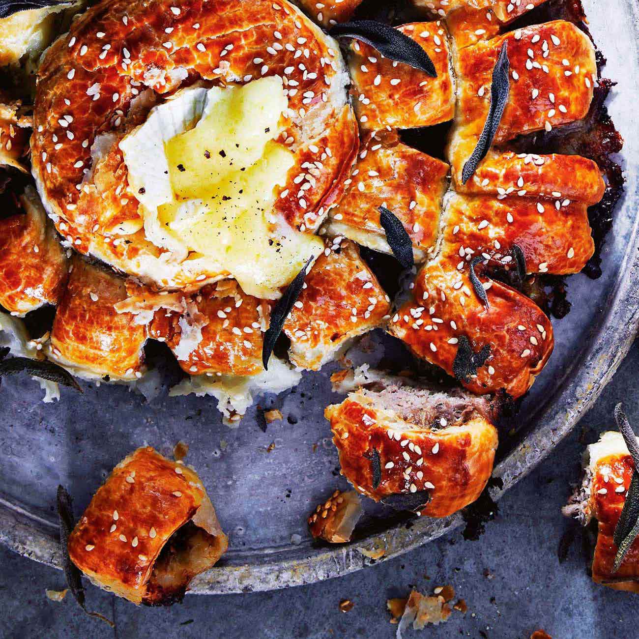 Tear & Share Sausage Rolls With Baked Brie