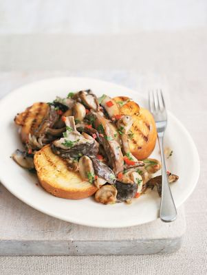 Creamy Tarragon Mushrooms On Brioche Toasts