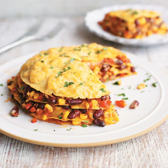 Corn & Bean Tortilla Stack