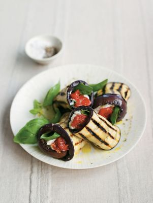 Stuffed Aubergine & Yogurt Rolls