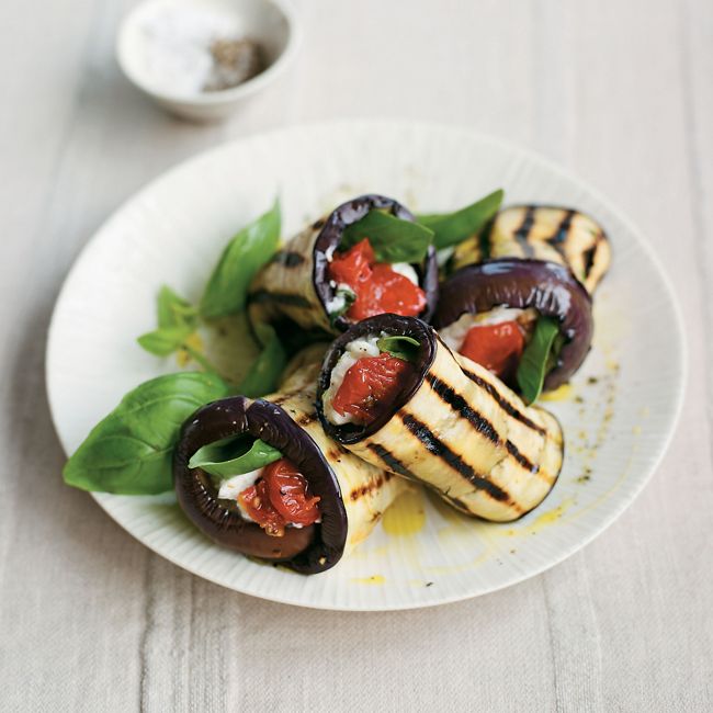 Stuffed Eggplant & Yoghurt Rolls