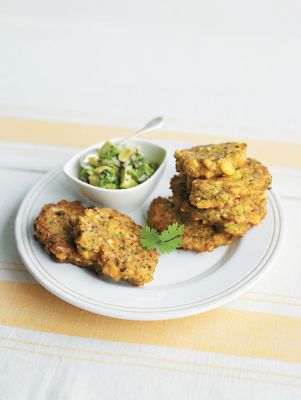 Sweetcorn Cakes With Avocado Salsa