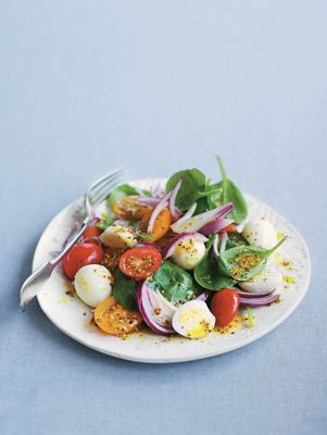 Quails' Egg Salad With Baby Spinach Leaves