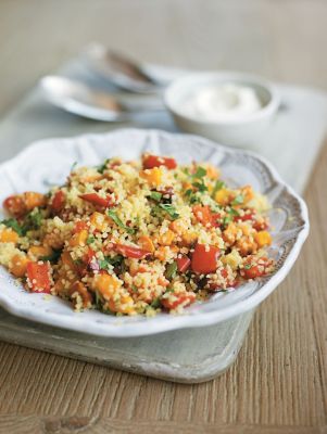 Warm Moroccan Bulgar & Roasted Vegetable Salad
