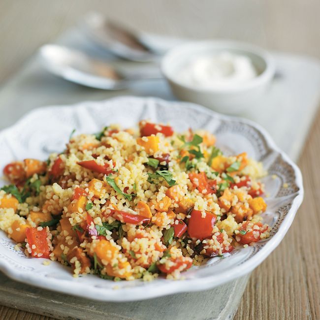 Warm Moroccan Bulgar & Roasted Vegetable Salad