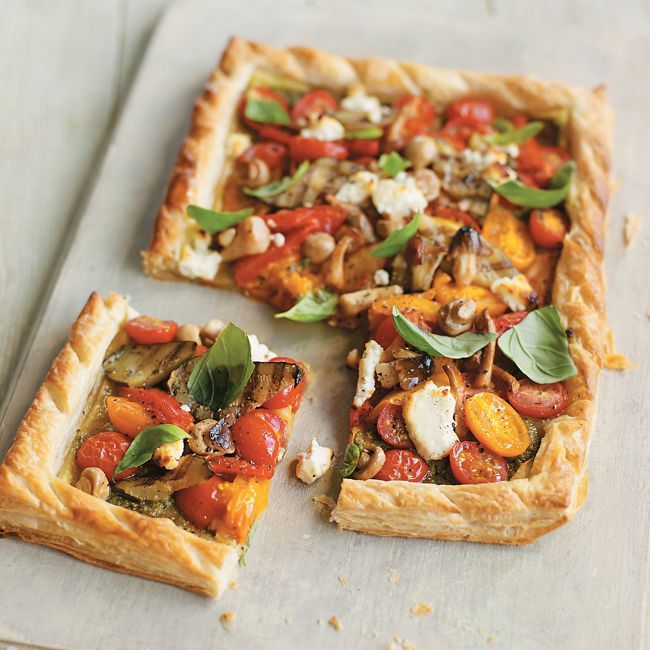 Pesto & Antipasti Puff Tart