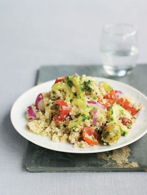Herby Quinoa Taboulleh With Olives & Cucumber