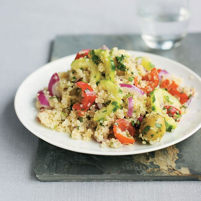 Herby Quinoa Taboulleh With Olives & Cucumber