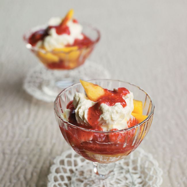 Peach & Raspberry Cheesecake Pots