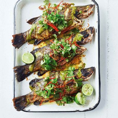 Barbecued Barramundi With Thai Green Dressing