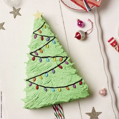 Decorated Christmas Tree Cake