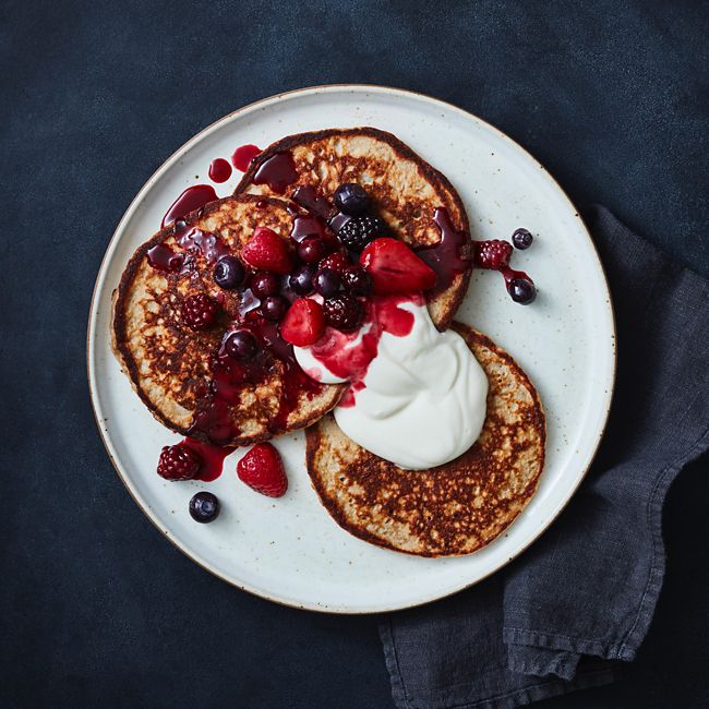 Healthier Pancakes With Berries