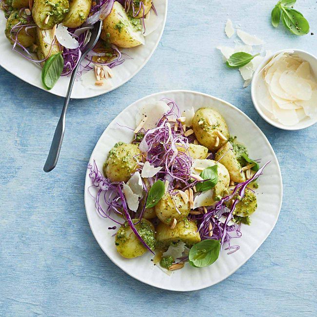 Pesto Potato Salad With Red Cabbage