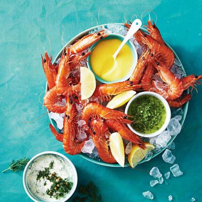 Prawns With Dipping Sauces