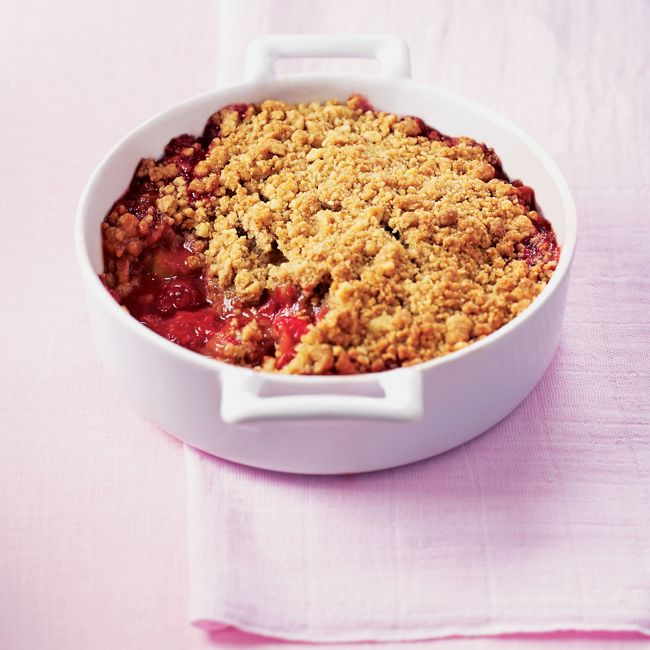 Rhubarb & Raspberry Crumble