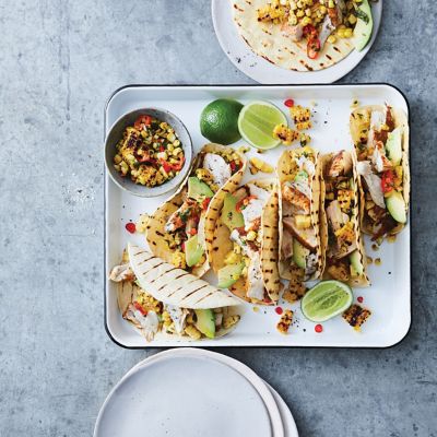 Barramundi & Charred Corn Salad Tacos