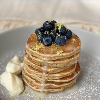 Blueberry, Lemon And Ricotta Pancakes
